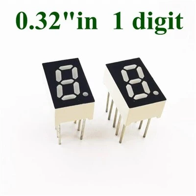 0.32 Inch White 1-Digit 7-Segment LED Display Common Anode
